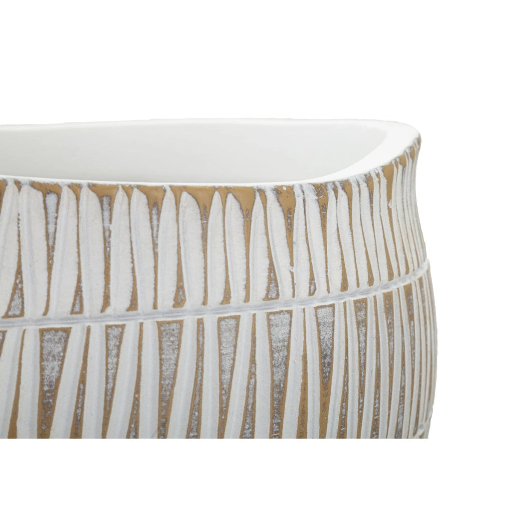 Vaso Decorativo VKH683, Bianco, Poliresina, 26x26x20,5 cm