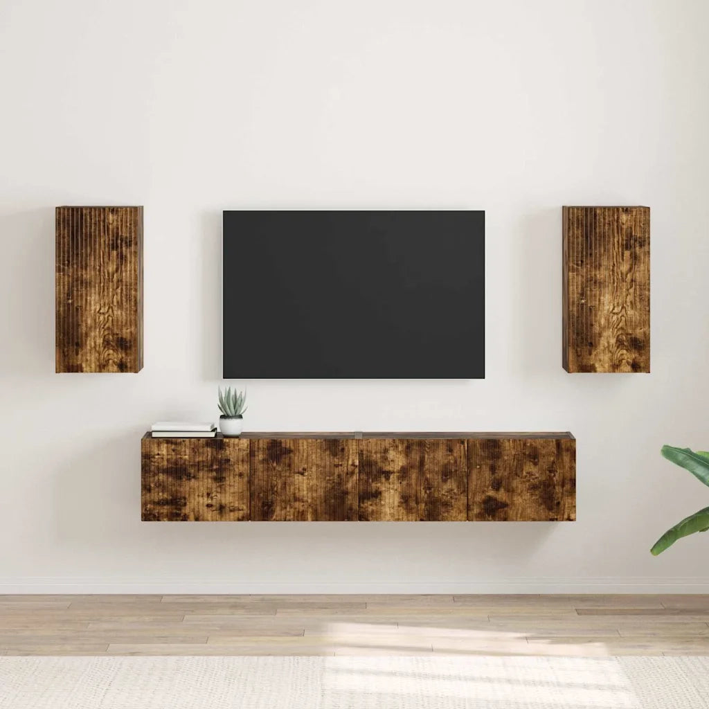Mobile TV da parete 2 pcs Rovere fumé 30 x 31 x 60 cm