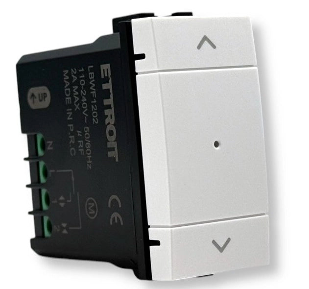 Pulsante per Tapparella Saliscendi Connesso Smart Wifi Tuya Compatibile Con Living Bianca LBWF1202