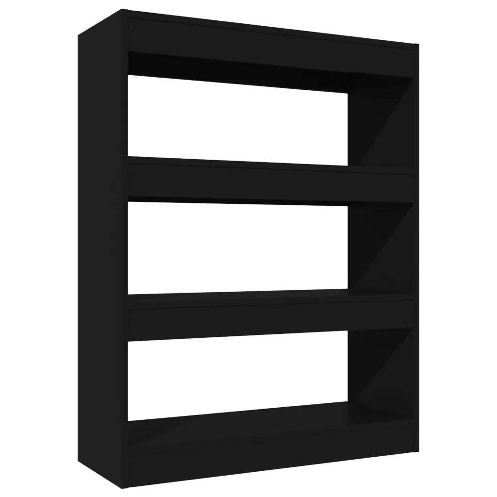 Libreria/Divisorio Nero 80x30x103 cm in Legno Multistrato 811701