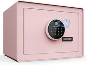 Safefile Digitale Beveiligingskluis con lettura impronte digitali - Piccola cassaforte per denaro e oggetti di valore in rosa
