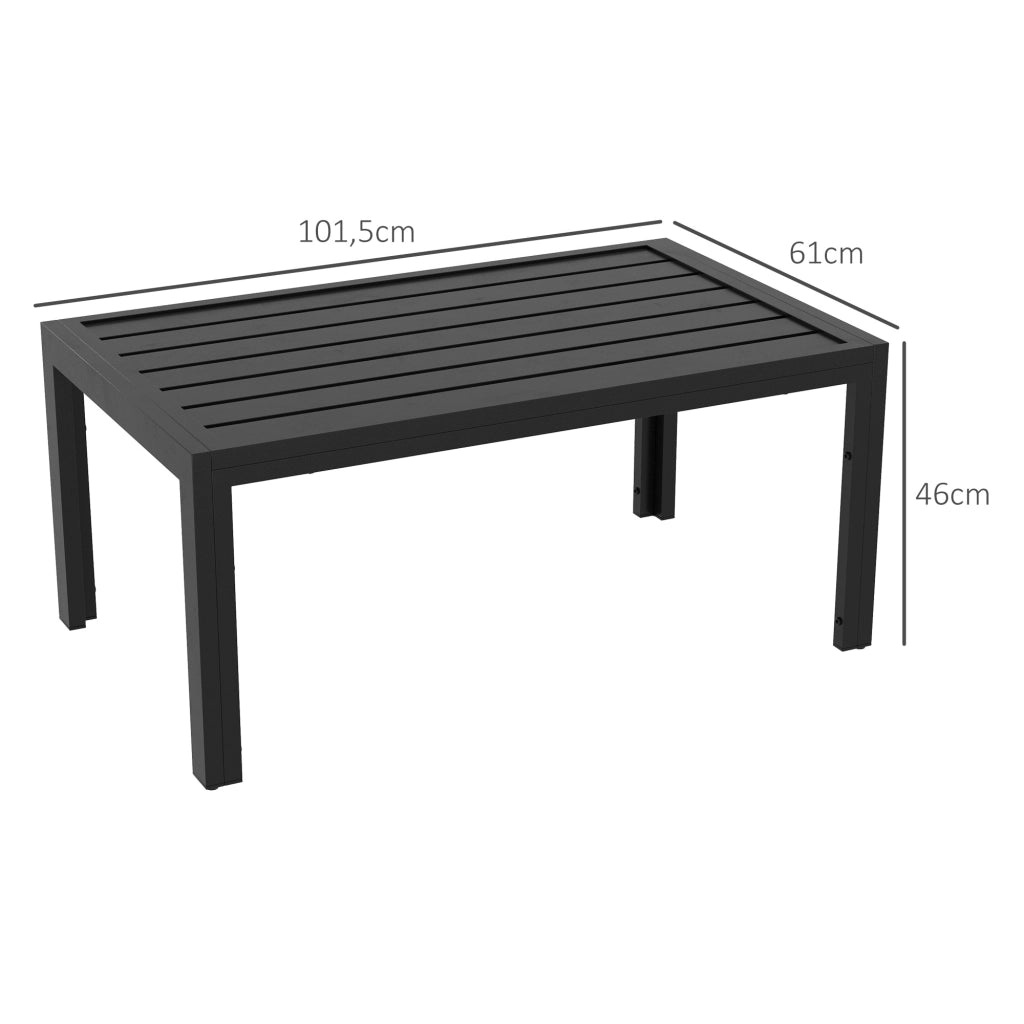 Comodino rettangolare in acciaio; ideale per balcone o giardino. Impermeabile. Dimensionei: 101;5 x 61 x 46 cm. Coloreee: nero.