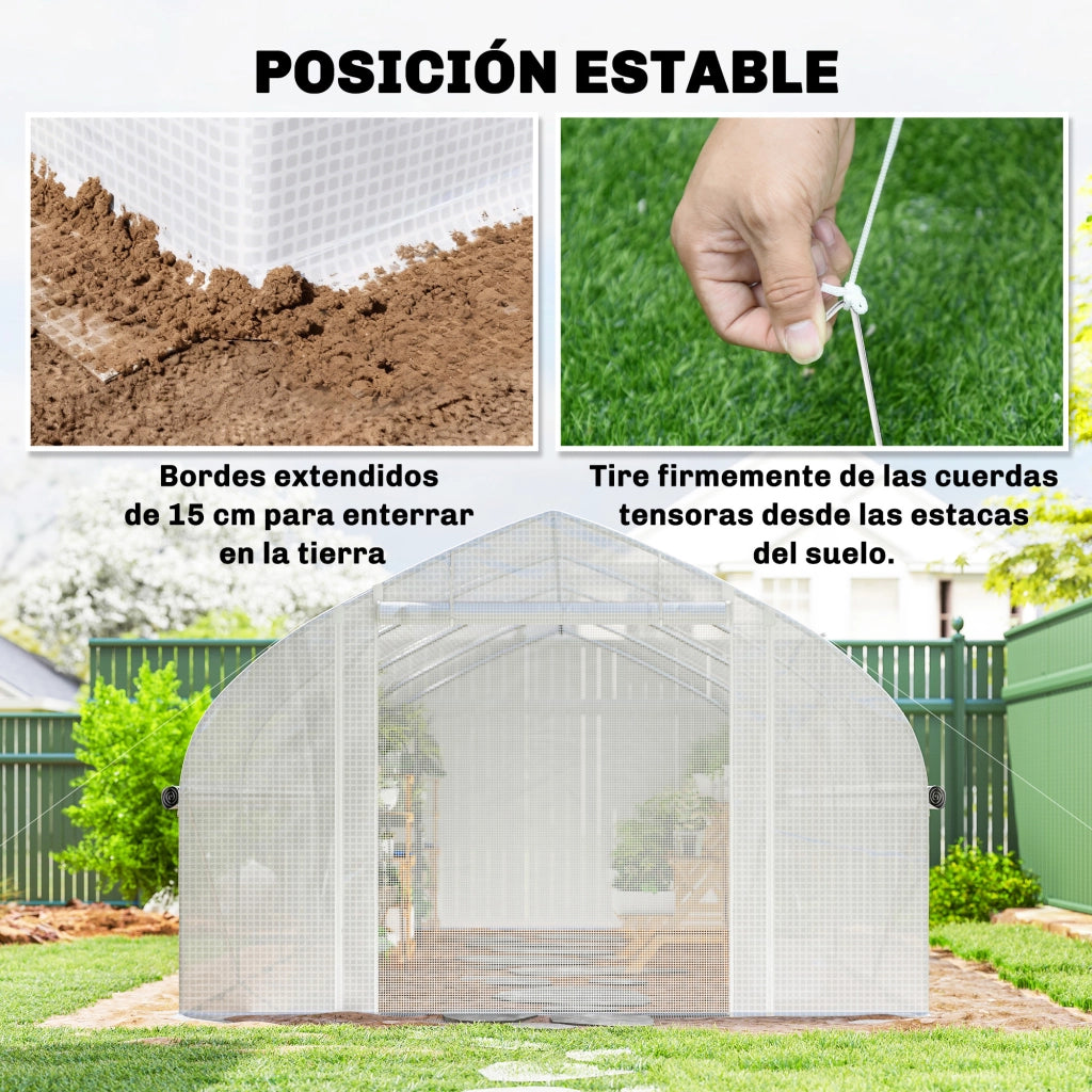 Serra Tunnel 6x3x2 m ¨C zephmum ¨C Bianco con Malla Anti UV