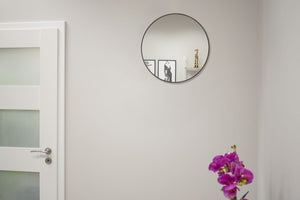 SPECCHIO Valora 40CM con cornice in metallo nero per soggiorno in stile moderno