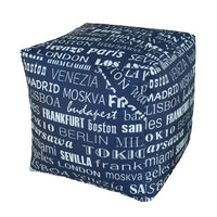 Pouf Puff Puf Cubo 40x40x40cm Big City Blu Avalli