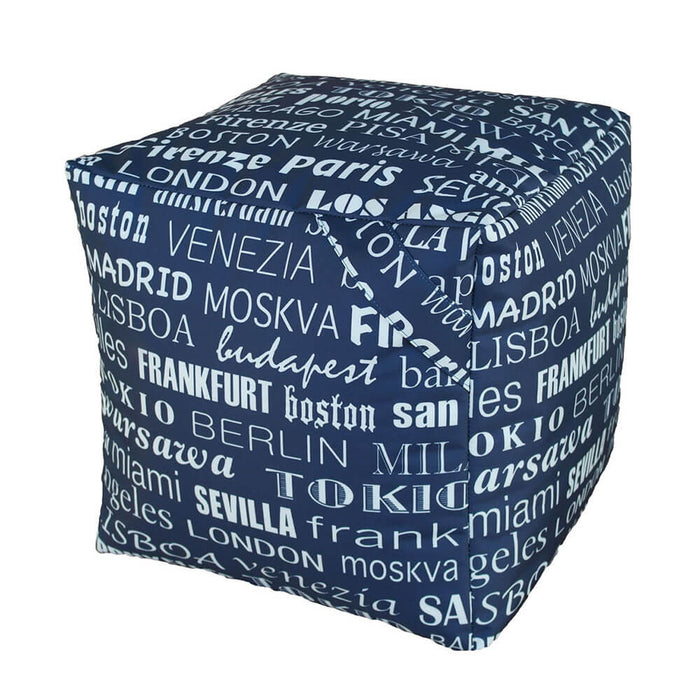 Pouf Puff Puf Cubo 40x40x40cm Big City Blu Avalli