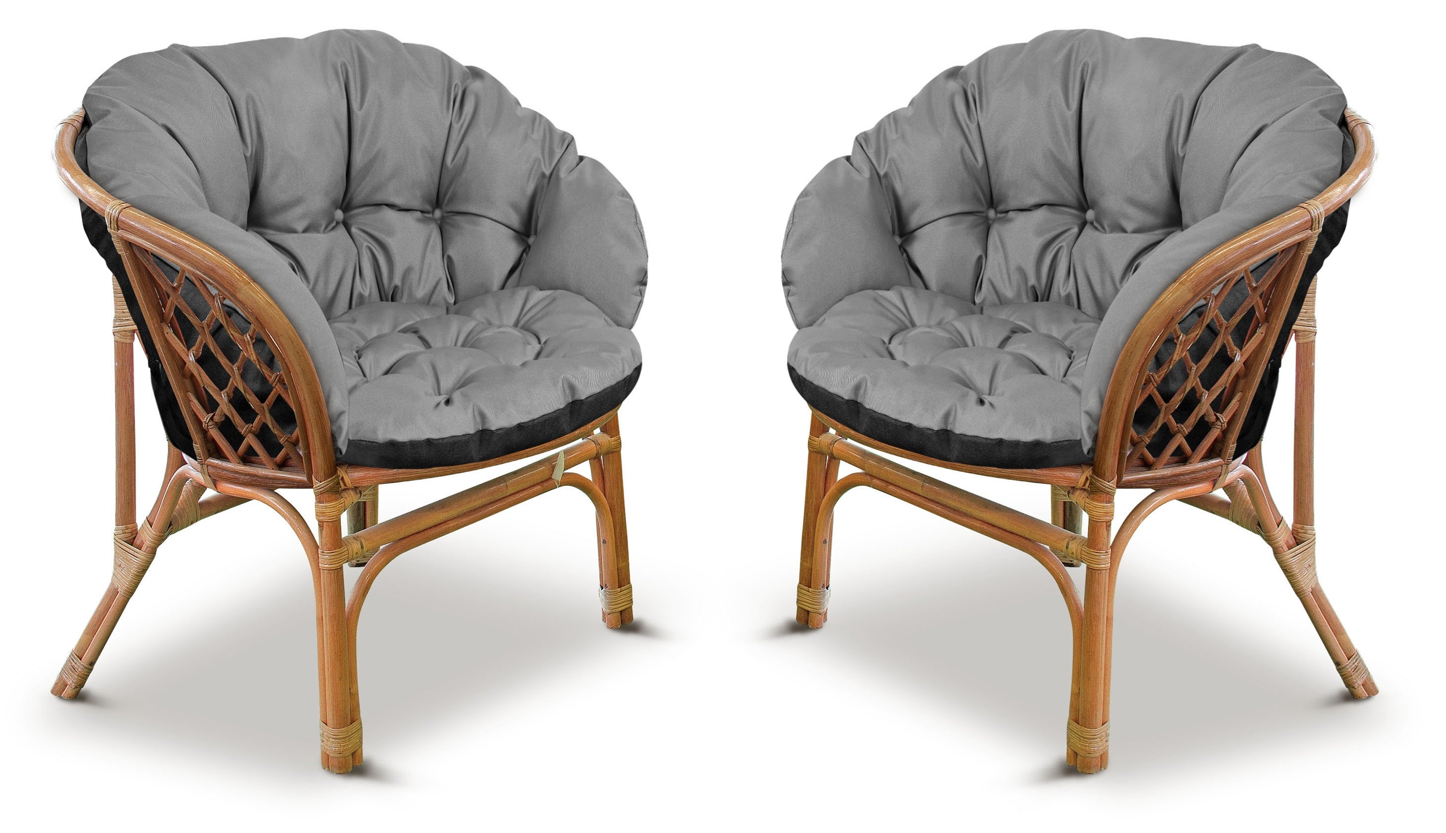 AIO FACTORY Set da giardino 2x122x40cm Cuscini grigi impermeabili per mobili in rattan