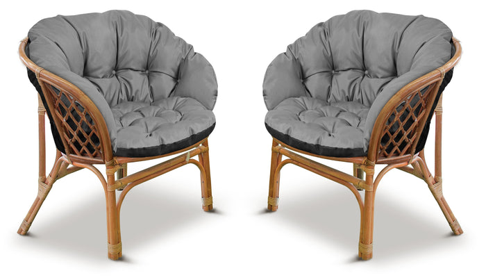 AIO FACTORY Set da giardino 2x122x40cm Cuscini grigi impermeabili per mobili in rattan