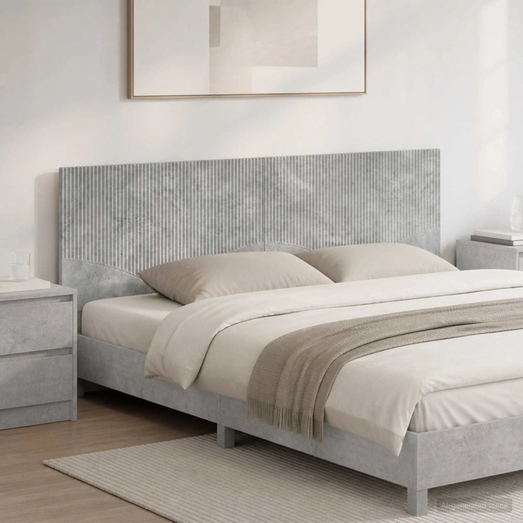 Testiera da Muro HOORN Grigio Cemento Legno ingegnerizzato 897378