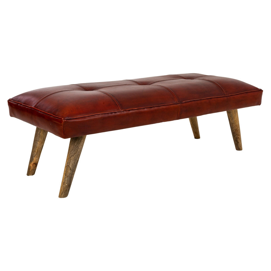 Sgabello in pelle rossa 115x53x38h