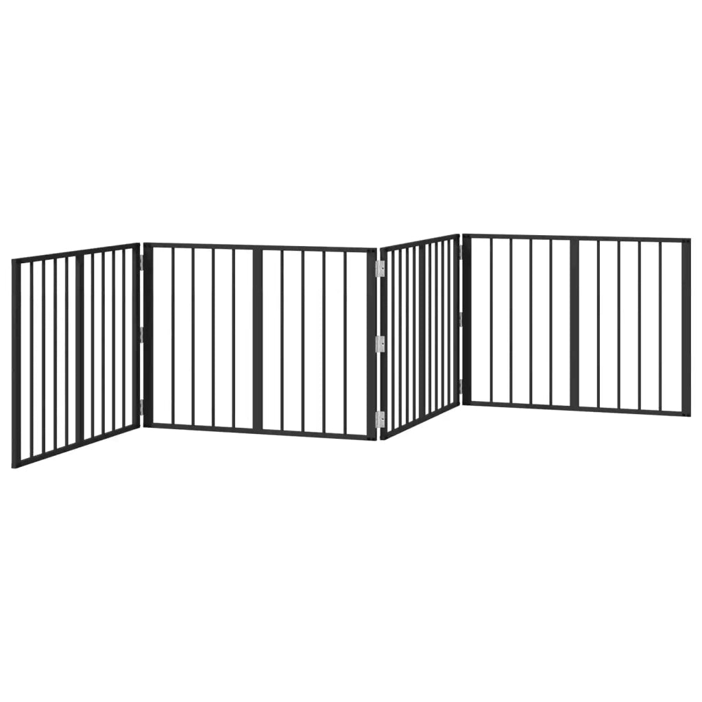 Cancello per cani 4 pcs Nero 80 x 60 cm Acciaio zincato 892010