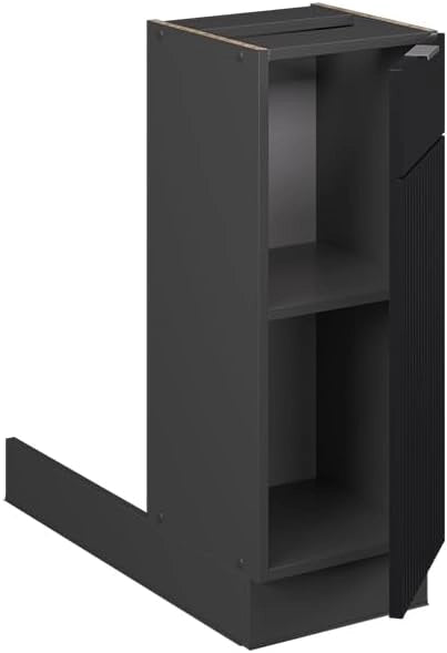Isola cucina Fame-Line, Nero a righe, 30 cm senza piano di lavoro