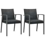 Sedie da Giardino con Cuscini 2 pz | Sedie da Esterno Nere 56,5x57x83 cm Polyrattan