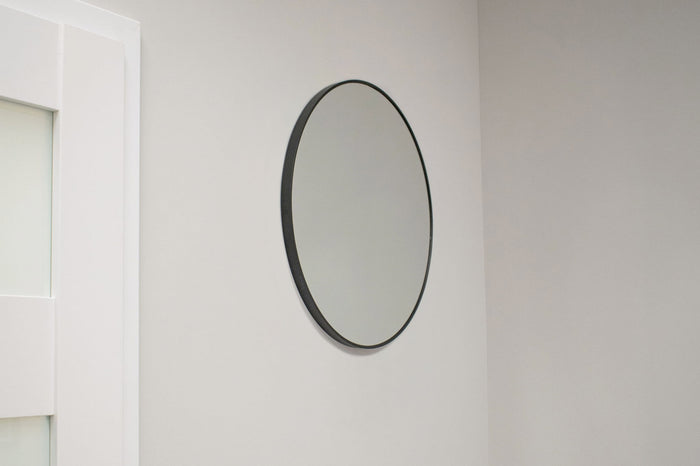 SPECCHIO Valora 50CM con cornice in metallo nero per soggiorno in stile moderno