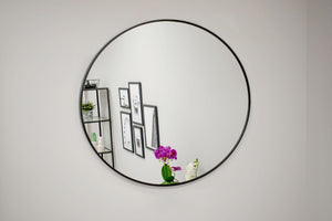 SPECCHIO Valora 50CM con cornice in metallo nero per soggiorno in stile moderno