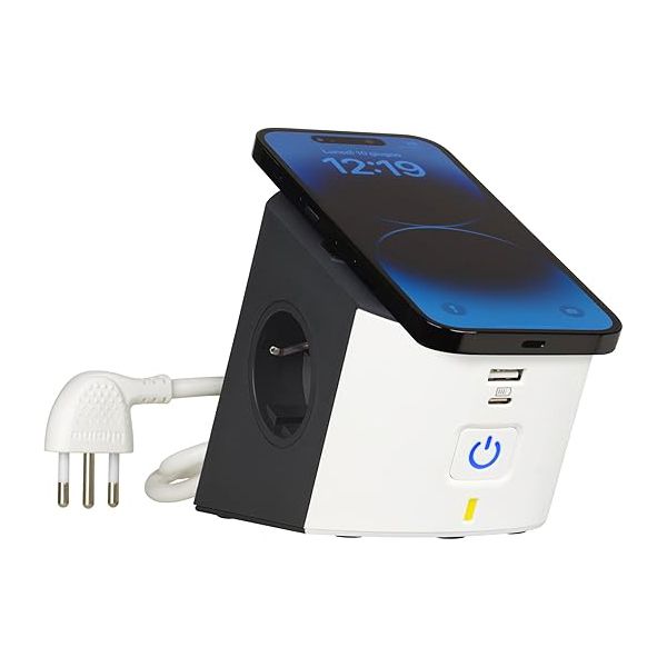 MULTIPRESA CON RICARICA WIRELESS 15W CELLULARE BIANCO BTICINO