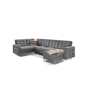 Divano panoramico convertibile HASGARD U 326 cm grigio scuro con contenitore