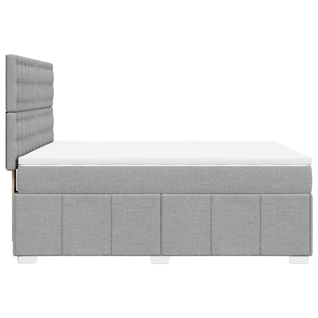 Giroletto a Molle con Materasso Grigio Chiaro 160x200cm Tessuto
