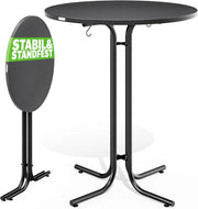 ® Tavolo da Bar 80x110cm Pieghevole Rotondo Stabile Giardino Alto Bistrot Festa Tavolo da Birra Grigio