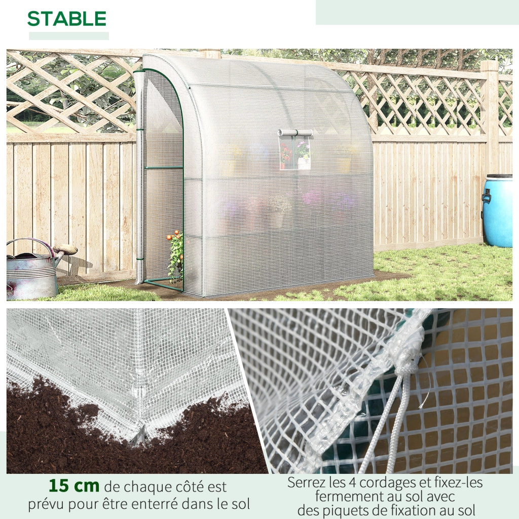 Serra da giardino con ripiani 3 livelli ¨C zephmum ¨C 200x100x215 cm bianco