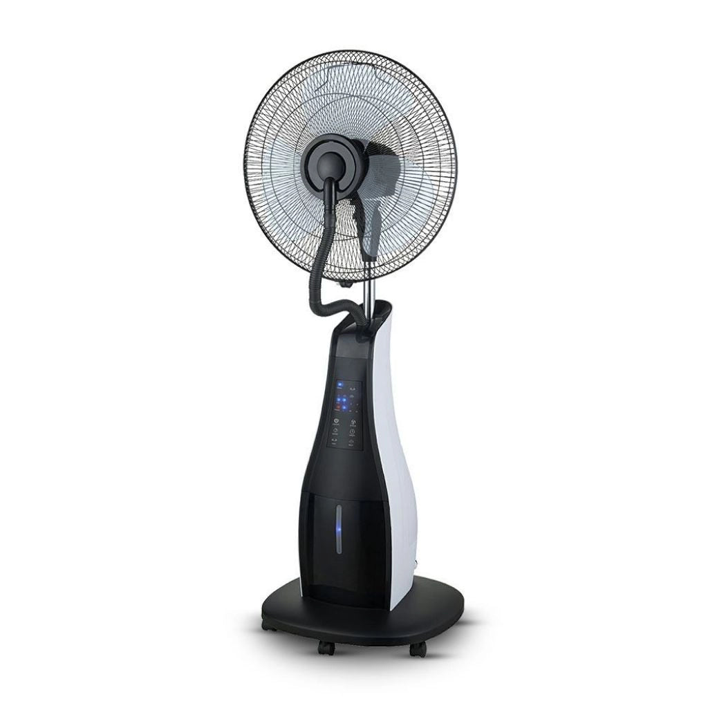 Ventilatore Nebulizzatore LED 80W con 3 Pale da 17" Base Rotonda e Telecomando (Capacità 3.2L)
