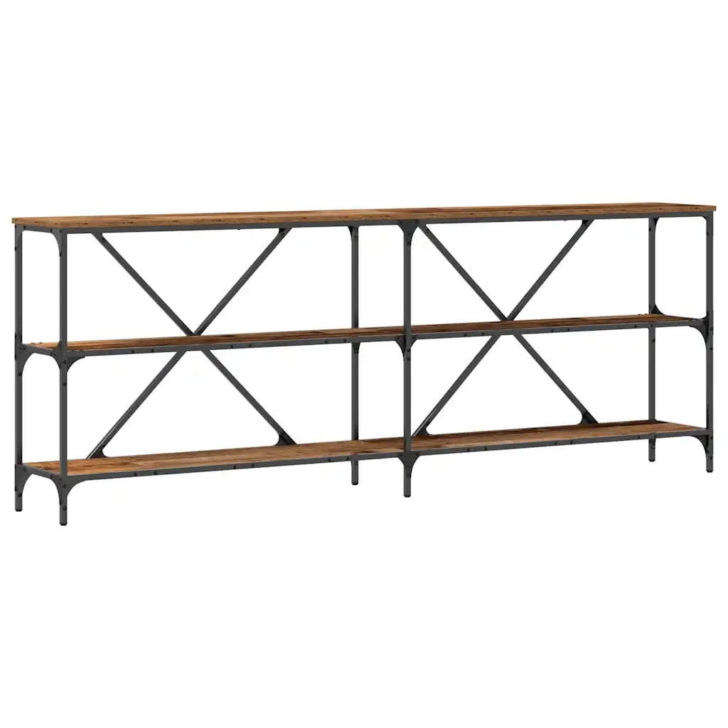 Tavolo consolle con lo scaffale Legno vecchio 200 x 30 x 75 cm 863445
