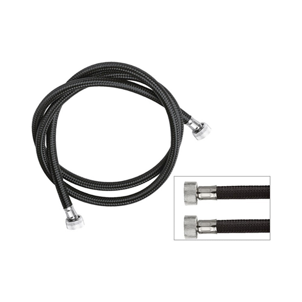 Flessibile per doccia in nylon nero doppia ghiera