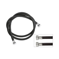 Flessibile per doccia in nylon nero doppia ghiera