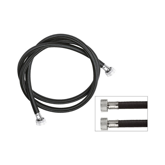 Flessibile per doccia in nylon nero doppia ghiera