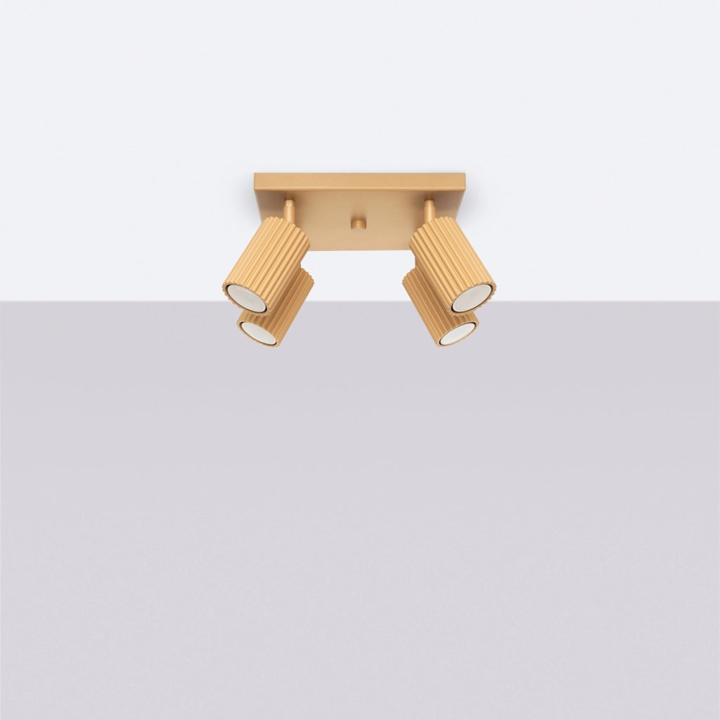 Plafoniera moderna oro quadrata 25 cm 4xGU10 GRAVIO