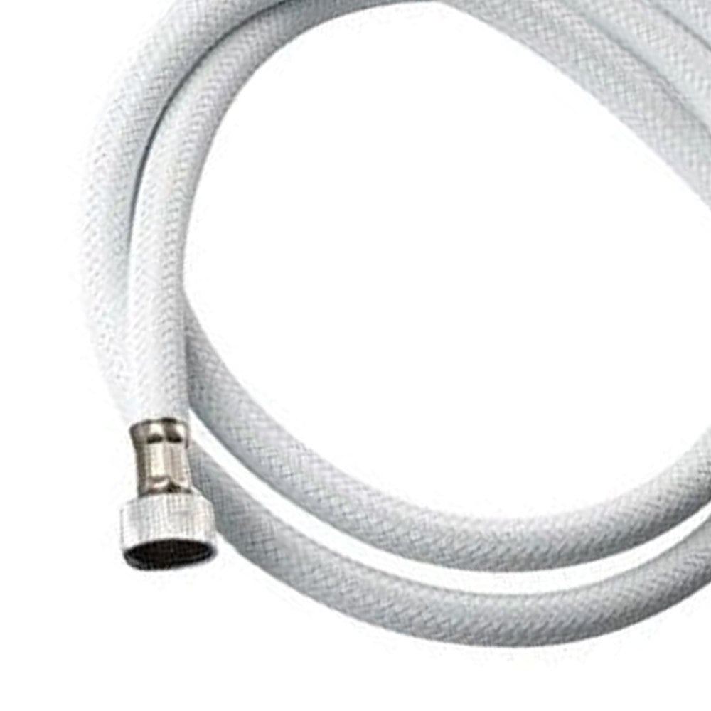 Flessibile per doccia in nylon bianco doppia ghiera