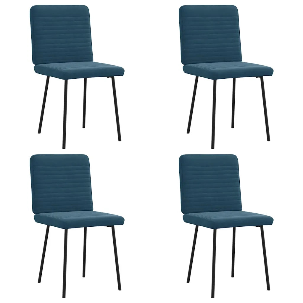 Sedie da Pranzo 4 pz Blu in Velluto