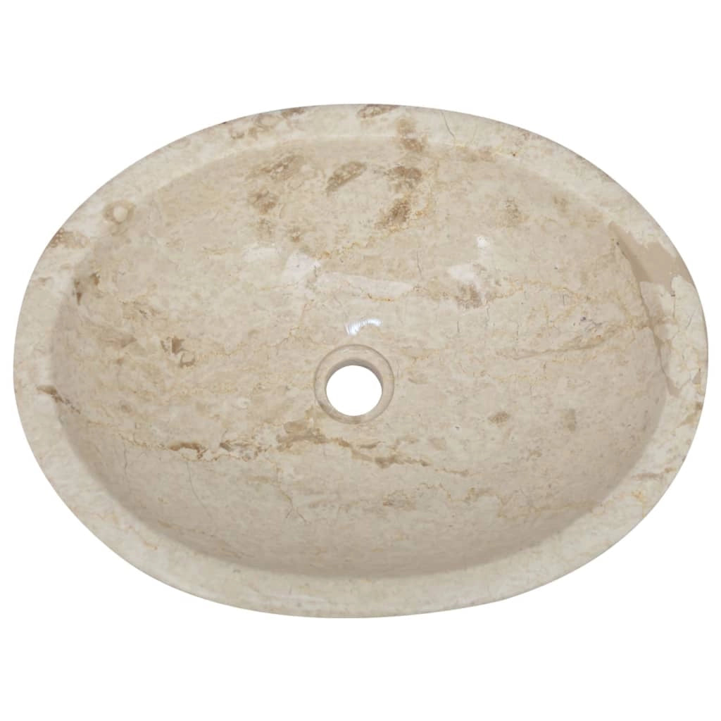 Lavandino da bagno lavabo da appoggio lavabo da WC lavabo da bagno lavabo da interno 53 x 40 cm marmo crema 02_0002815
