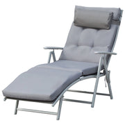 Sdraio Pieghevole Reclinabile ¨C zephmum ¨C Grigio 137x63.5x100.5 cm