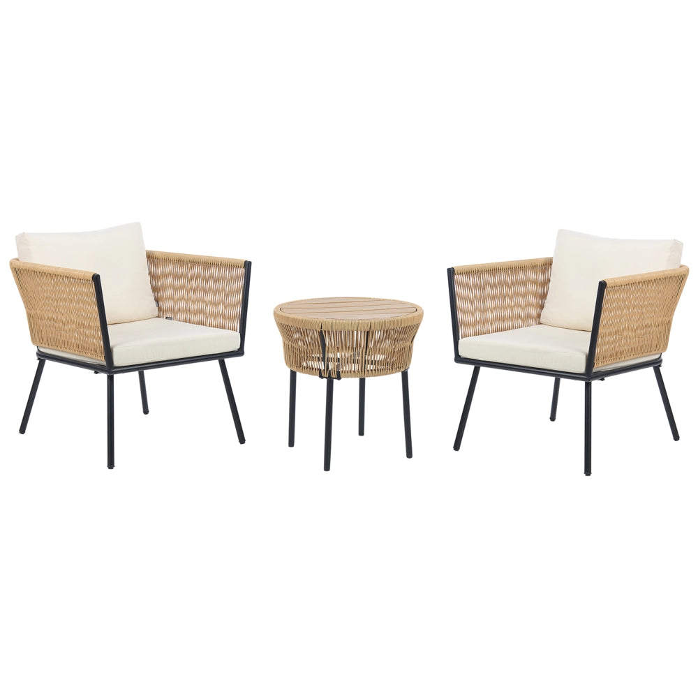 Set di copricuscini per esterni per seduta e schienale beige chiaro UV Resistente stile minimalista