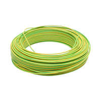 Cavo di messa a terra in rame 1,5 mm giallo-verde FY H07V-U, isolamento in PVC 450/750 V 100 m/rotolo