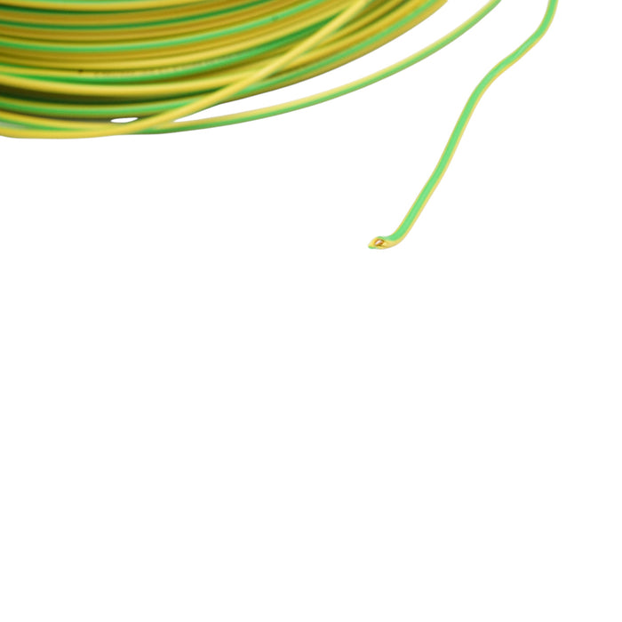 Cavo di messa a terra in rame 1,5 mm giallo-verde FY H07V-U, isolamento in PVC 450/750 V 100 m/rotolo