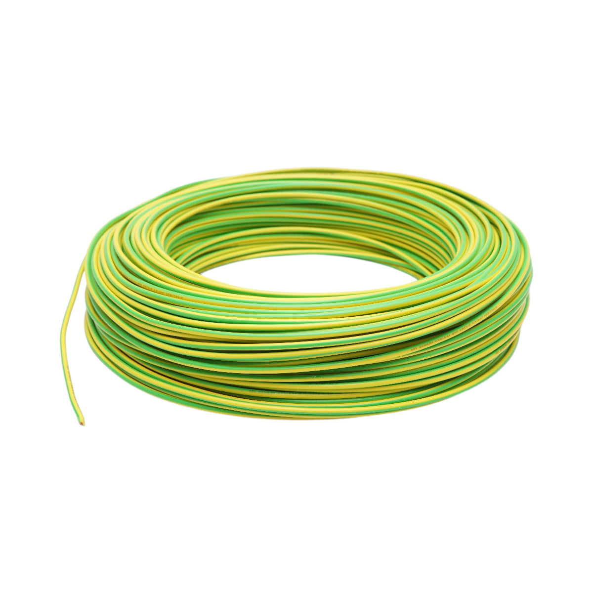 Cavo di messa a terra in rame 1,5 mm giallo-verde MYF H07V-K, isolamento in PVC 450/750 V 100 m/rotolo
