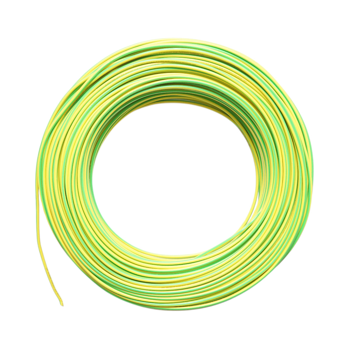 Cavo di messa a terra in rame 1,5 mm giallo-verde MYF H07V-K, isolamento in PVC 450/750 V 100 m/rotolo