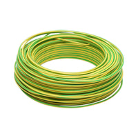 Cavo di messa a terra in rame 2,5 mm giallo-verde FY H07V-U, isolamento in PVC 450/750 V 100 m/rotolo