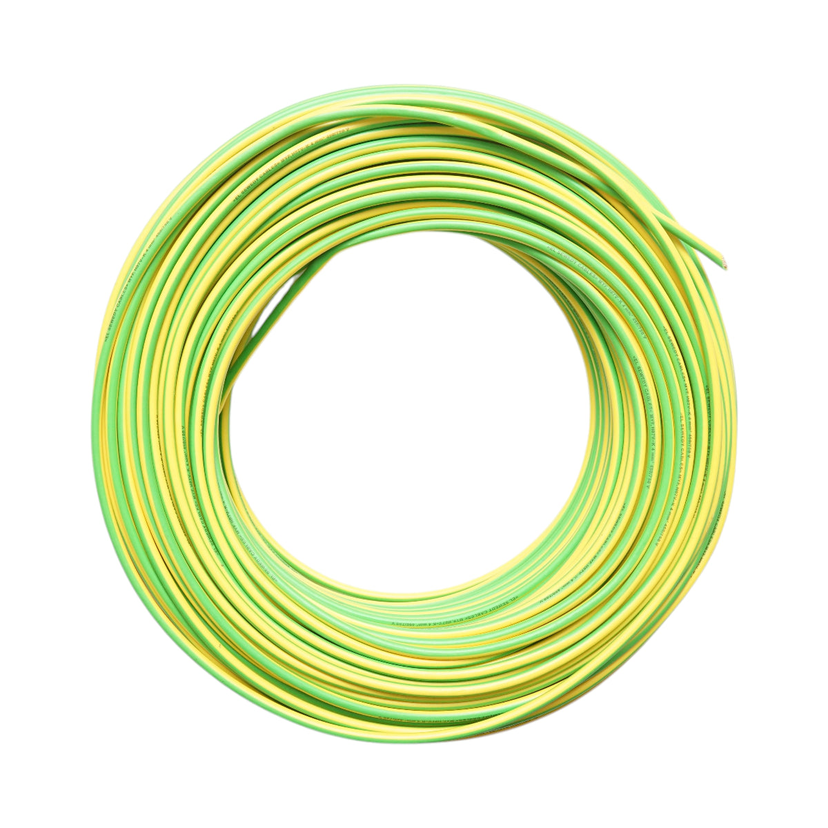 Cavo di messa a terra in rame 4mm giallo-verde MYF H07V-K, isolamento in PVC 450/750V 100m/rotolo