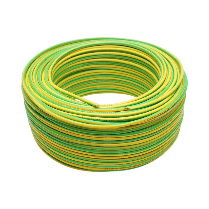 Cavo di messa a terra in rame 6mm giallo-verde MYF H07V-K, isolamento in PVC 450/750V 100m/rotolo