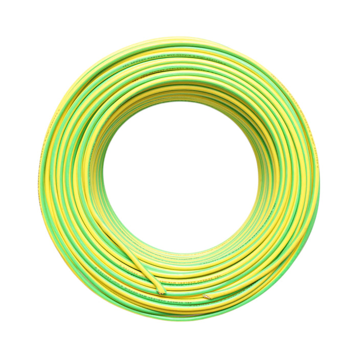 Cavo di messa a terra in rame 6mm giallo-verde MYF H07V-K, isolamento in PVC 450/750V 100m/rotolo