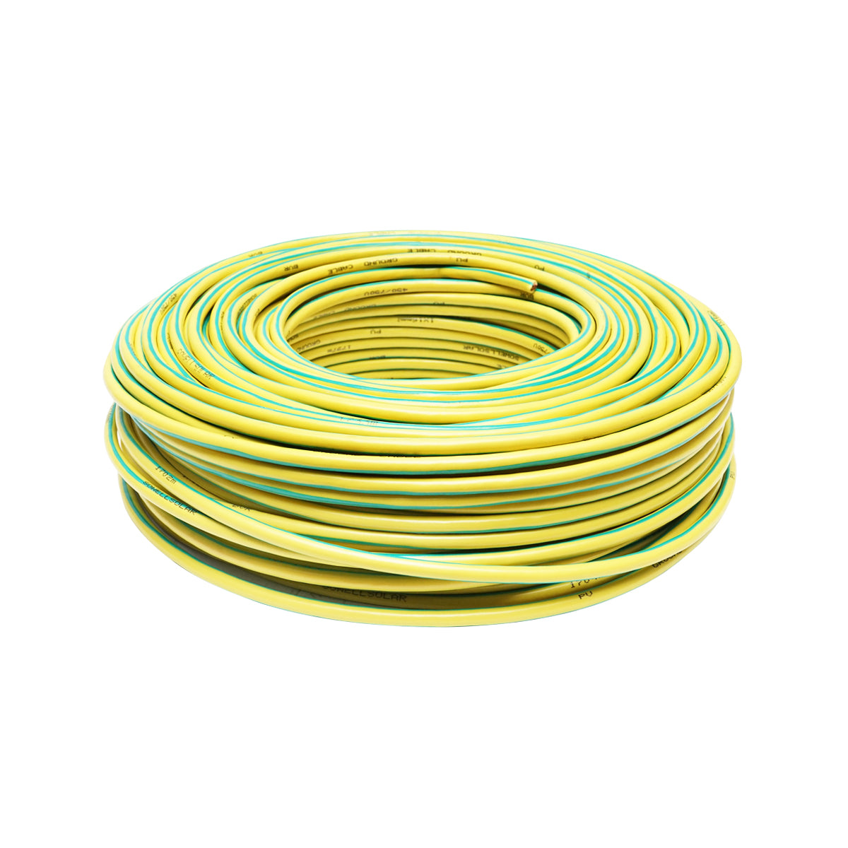 Cavo di messa a terra in rame, 50 m per pannelli solari MYF 1x10 mm, 450/750 V verde giallo