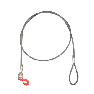 Cavo in acciaio per verricello con spessore di 14 mm e lunghezza di 4 m, gancio e anello per il traino o il sollevamento