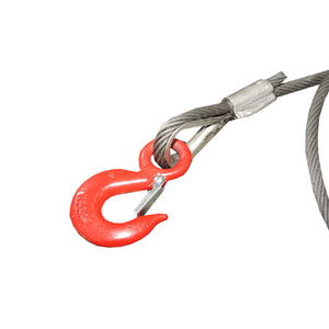 Cavo in acciaio per verricello con spessore di 14 mm e lunghezza di 4 m, gancio e anello per il traino o il sollevamento