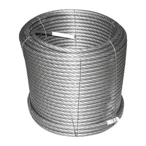 Cavo per verricello in acciaio 6x25 Ø 11mm, anima in metallo battuto, 50m/rotolo