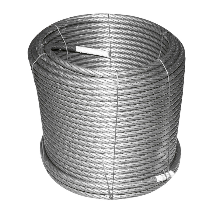 Cavo per verricello in acciaio 6x25 Ø 11mm, anima in metallo battuto, 50m/rotolo