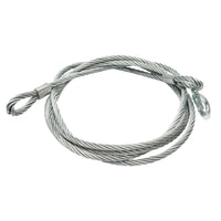 Cavo/fune in acciaio per verricello con spessore di 12 mm e lunghezza di 4 m, gancio e anello per il traino o il sollevamento
