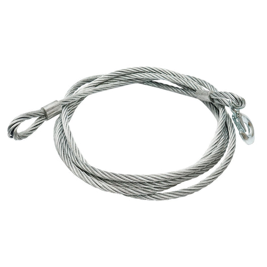Cavo/fune in acciaio per verricello con spessore di 12 mm e lunghezza di 4 m, gancio e anello per il traino o il sollevamento